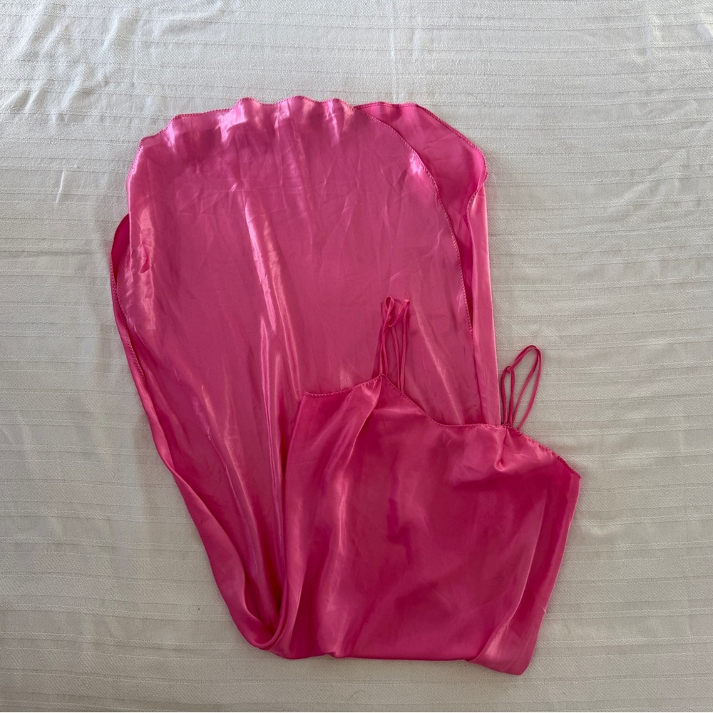 Pink Satin Slip Dress